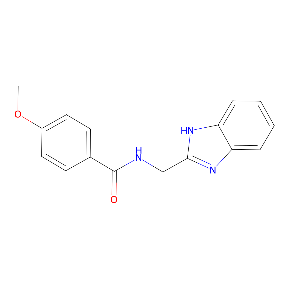 N-(1H-benzimidazol-2-ylmethyl)-4-methoxybenzamide molecular structure, CAS 380212-44-2