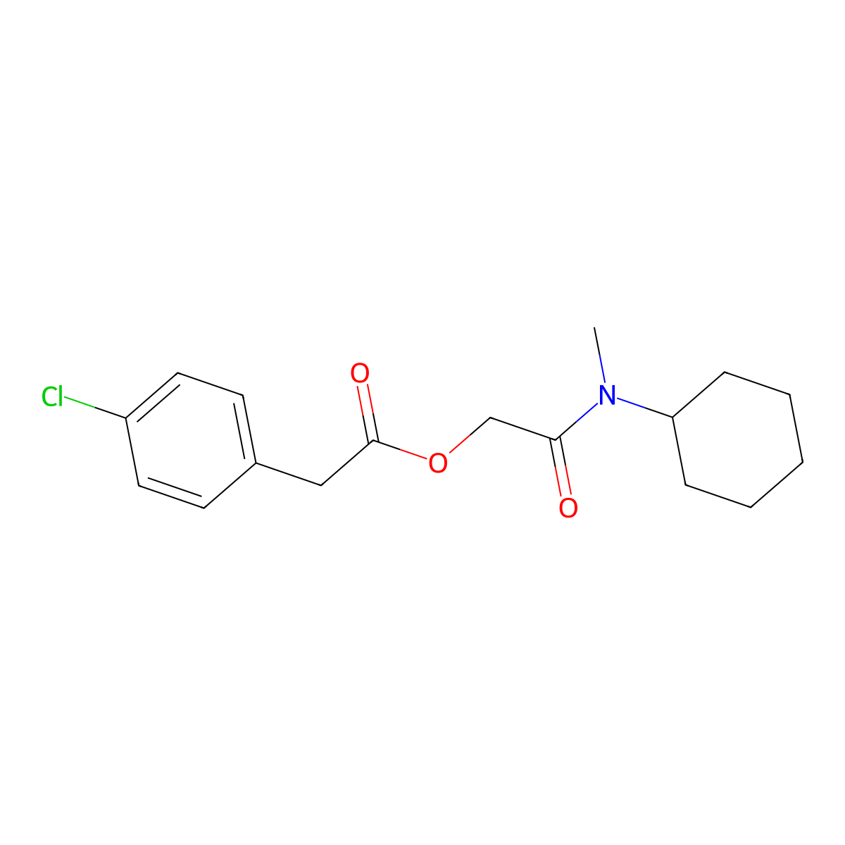 [Cyclohexyl(methyl)carbamoyl]methyl 2-(4-chlorophenyl)acetate molecular structure, CAS 380213-00-3