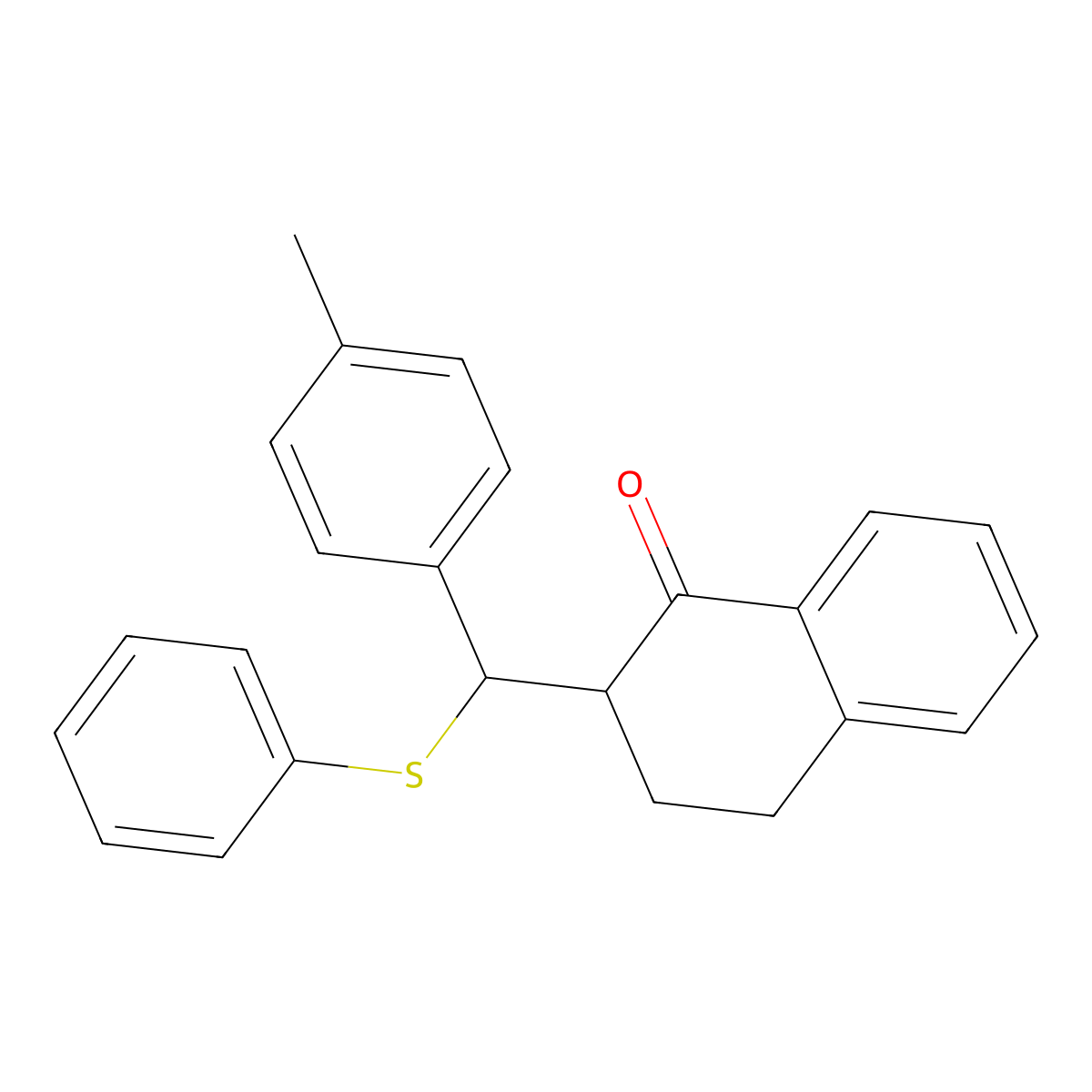 2-[alpha-(Phenylthio)-4-methylbenzyl]tetralin-1-one molecular structure, CAS 380217-32-3