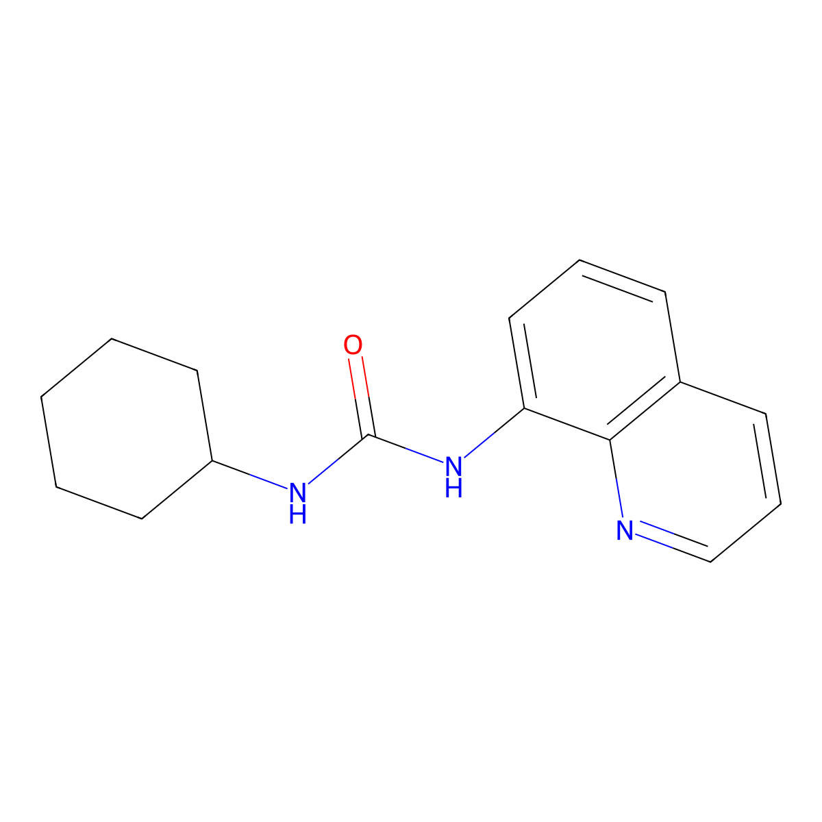 1-Cyclohexyl-3-quinolin-8-ylurea molecular structure, CAS 380217-81-2