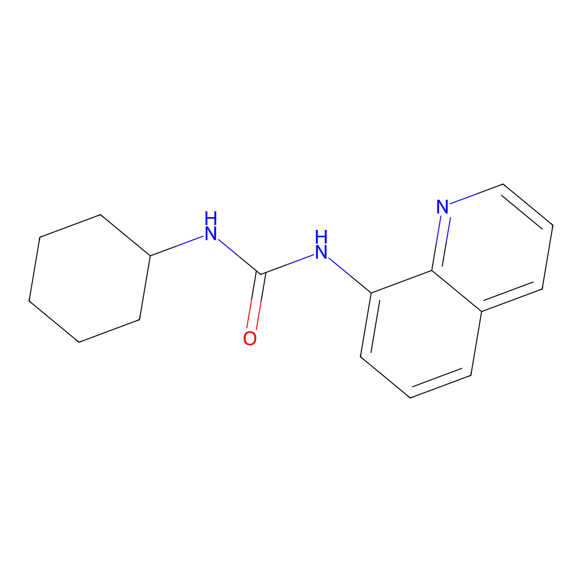 1-Cyclohexyl-3-quinolin-8-ylurea molecular structure, CAS 380217-81-2