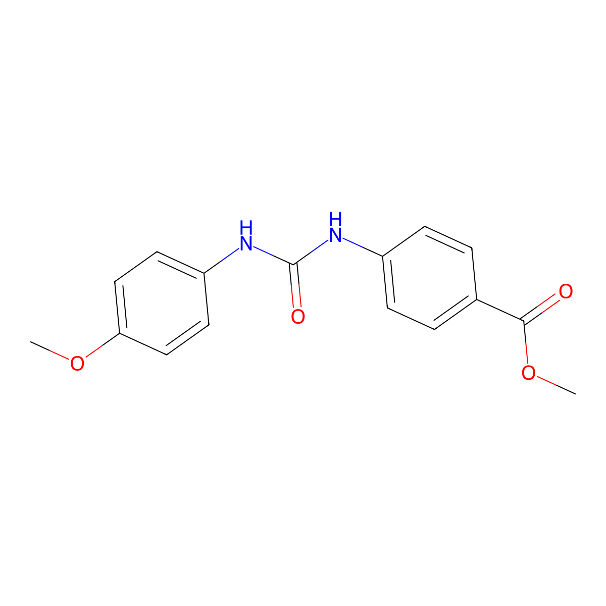 4-[[(4-Methoxyanilino)-oxomethyl]amino]benzoic acid methyl ester molecular structure, CAS 380217-94-7