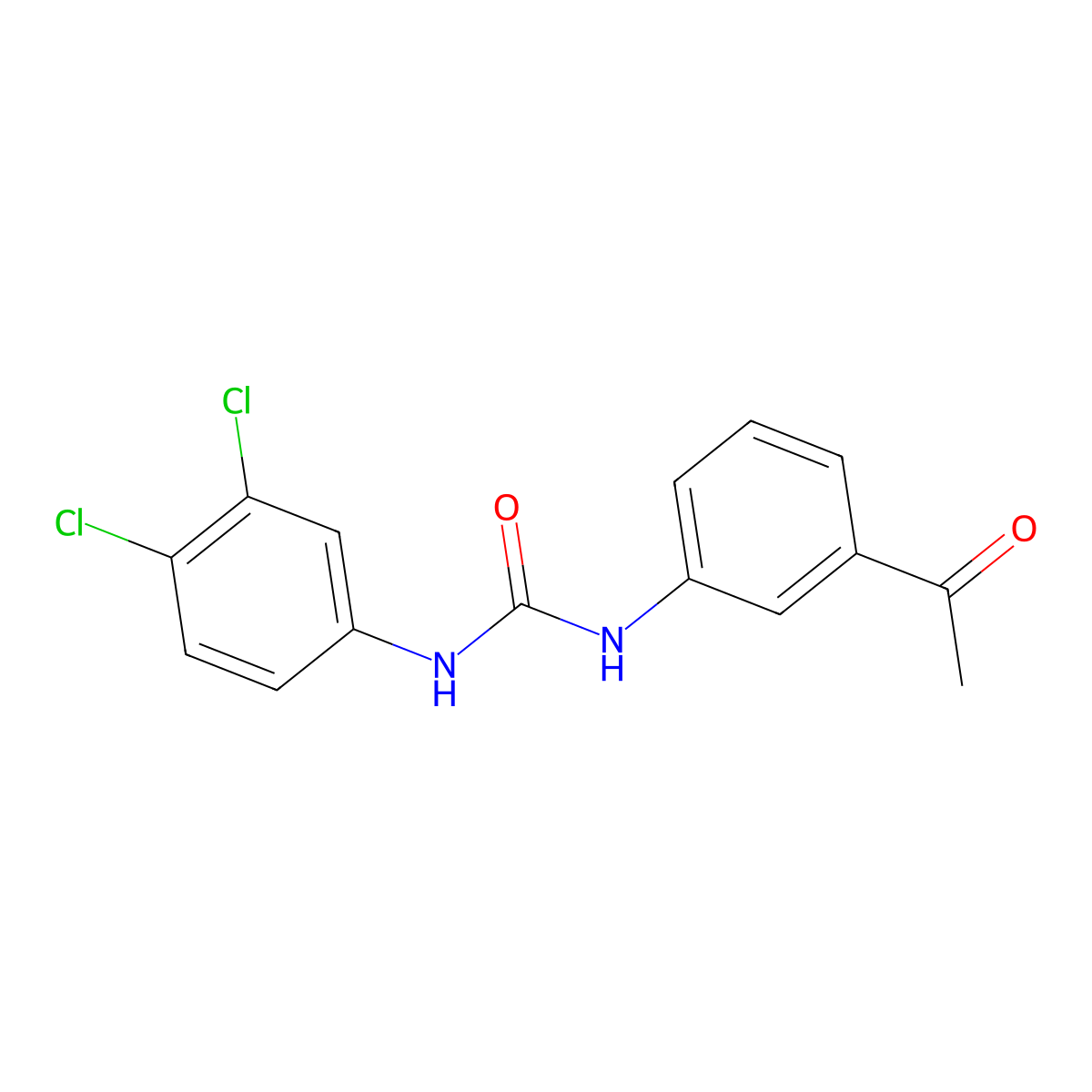 3-(3-Acetylphenyl)-1-(3,4-dichlorophenyl)urea molecular structure, CAS 380217-99-2