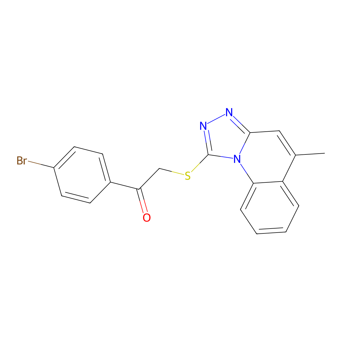 1-(4-Bromophenyl)-2-[(5-methyl-[1,2,4]triazolo[4,3-a]quinolin-1-yl)sulfanyl]ethanone molecular structure, CAS 380218-20-2