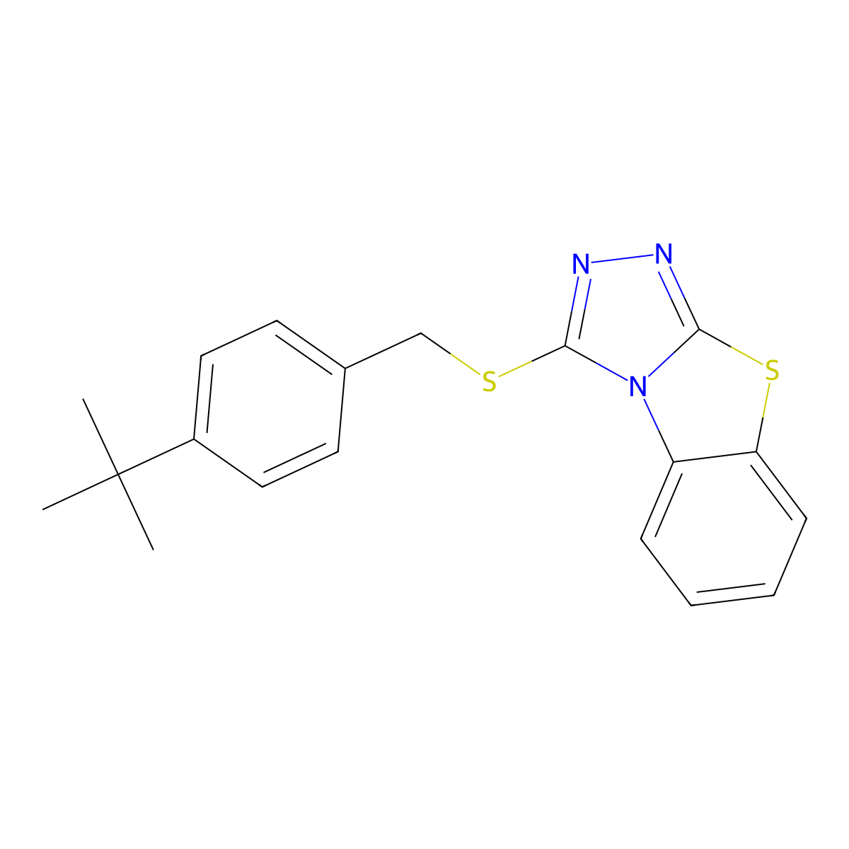 1-[(4-Tert-butylphenyl)methylsulfanyl]-[1,2,4]triazolo[3,4-b][1,3]benzothiazole molecular structure, CAS 380218-30-4