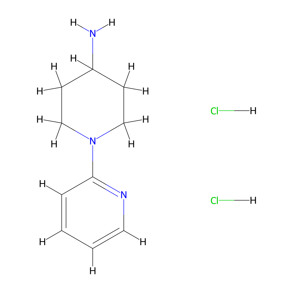 1-(Pyridin-2-yl)piperidin-4-amine dihydrochloride molecular structure, CAS 380222-98-0