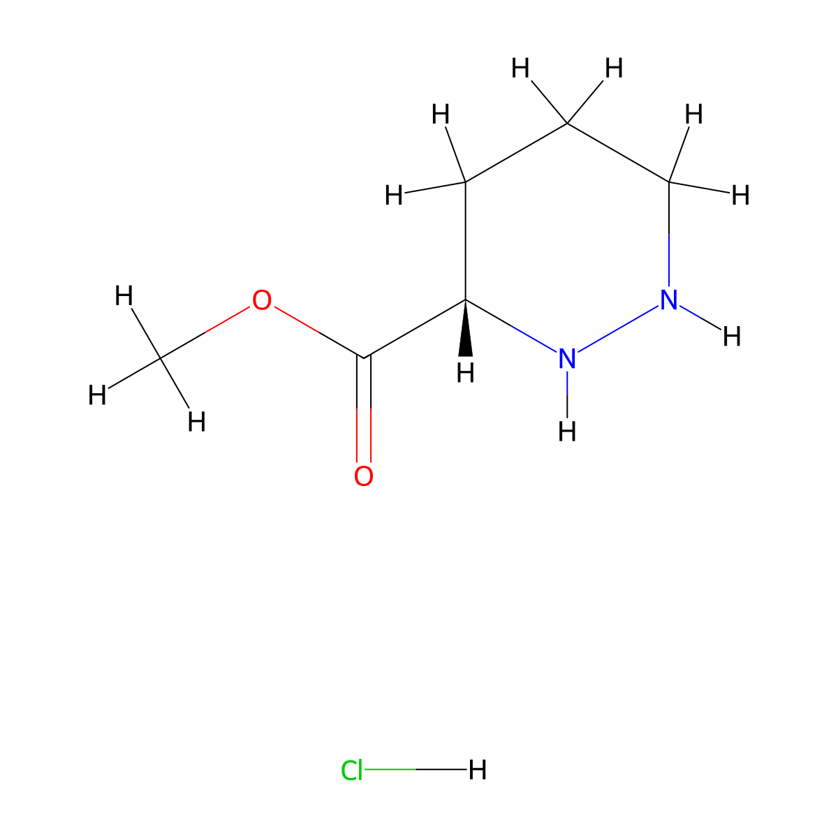 Methyl (S)-Hexahydropyridazine-3-carboxylate Hydrochloride molecular structure, CAS 380223-17-6