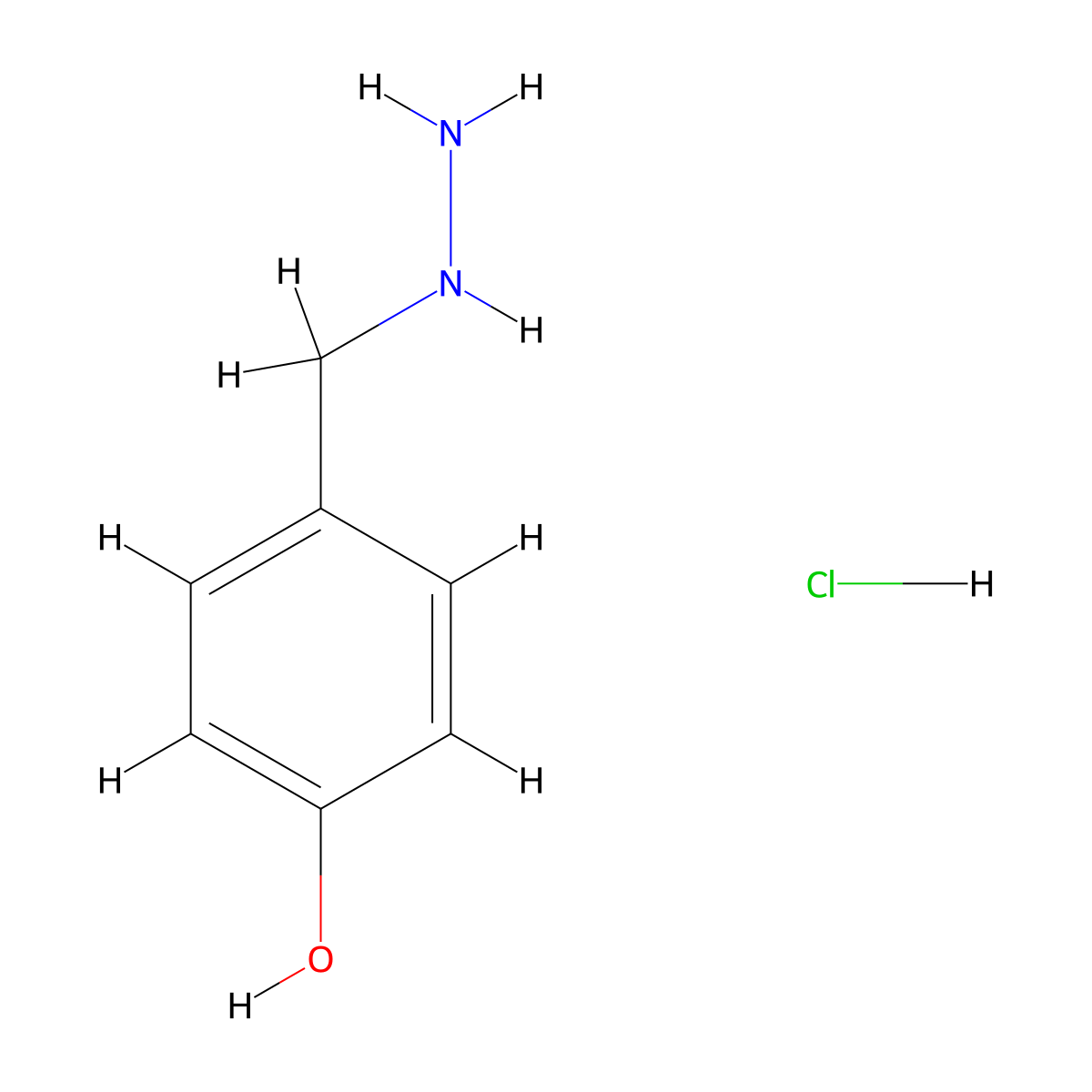 4-(Hydrazinylmethyl)phenol hydrochloride molecular structure, CAS 380227-22-5