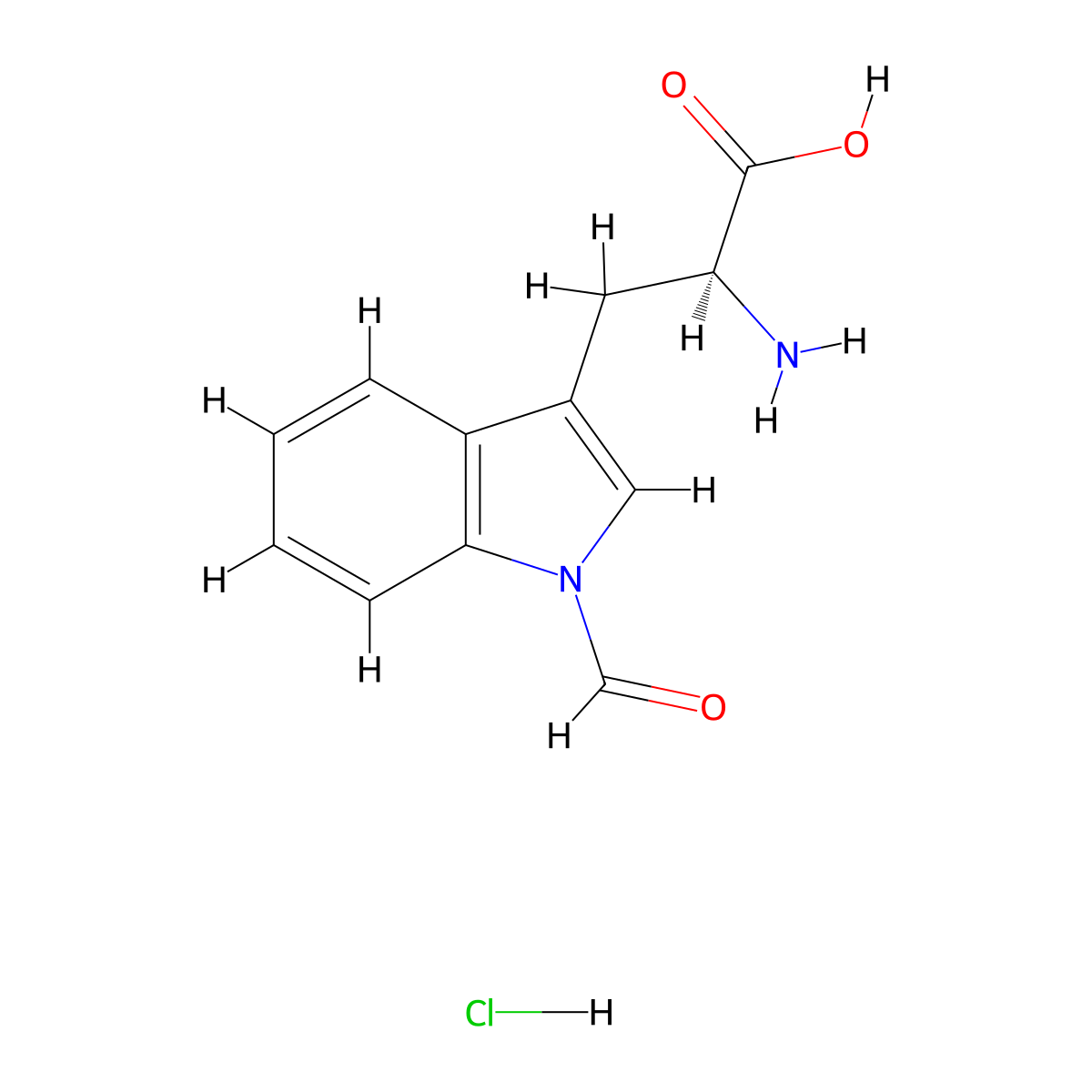 H-Trp(For)-OH HCl molecular structure, CAS 38023-86-8