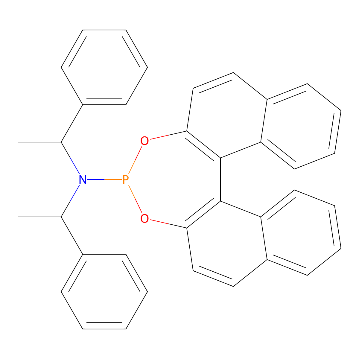 N,N-Bis((S)-1-phenylethyl)dinaphtho[2,1-d:1,2-f][1,3,2]dioxaphosphepin-4-amine molecular structure, CAS 380230-02-4