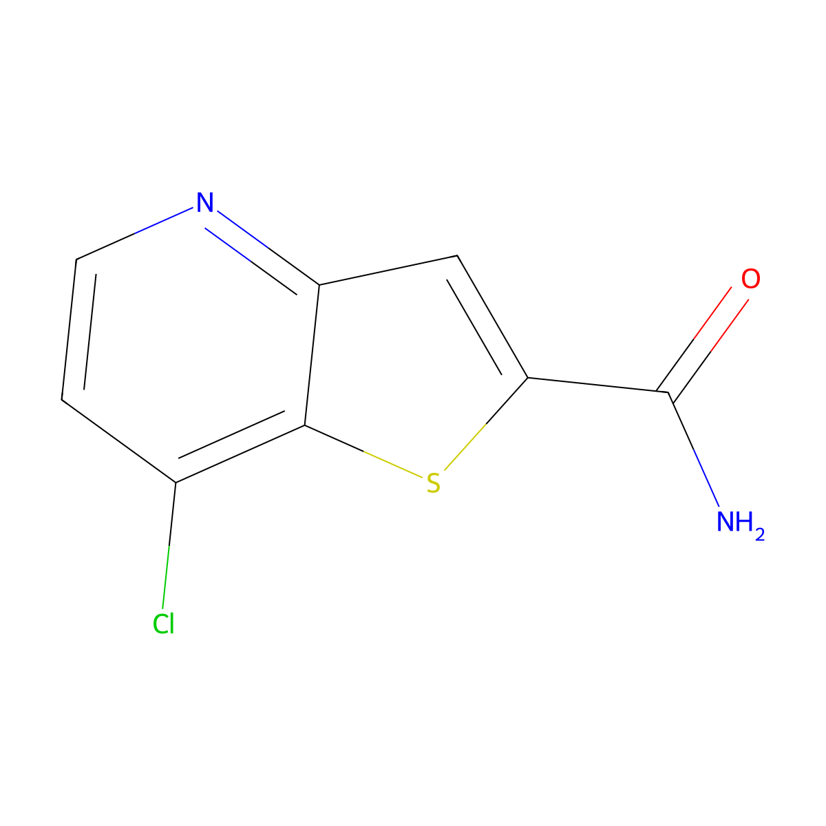 7-Chlorothieno[3,2-b]pyridine-2-carboxamide molecular structure, CAS 380235-45-0