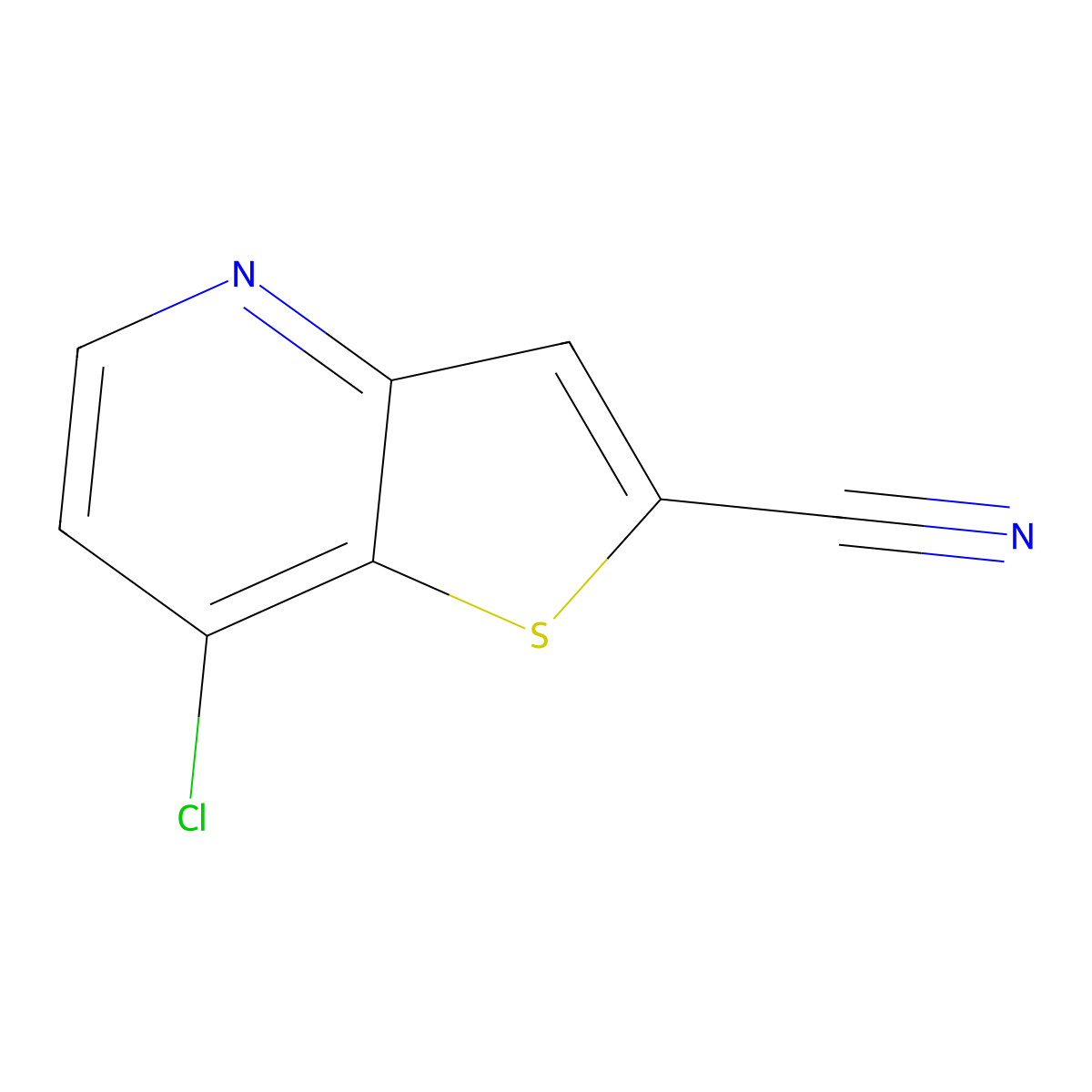 7-Chlorothieno[3,2-B]pyridine-2-carbonitrile molecular structure, CAS 380235-83-6