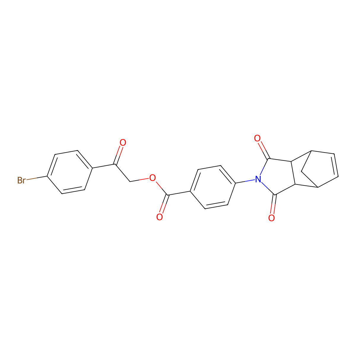 2-(4-Bromophenyl)-2-oxoethyl 4-{3,5-dioxo-4-azatricyclo[5.2.1.0^{2,6}]dec-8-en-4-yl}benzoate molecular structure, CAS 380237-98-9