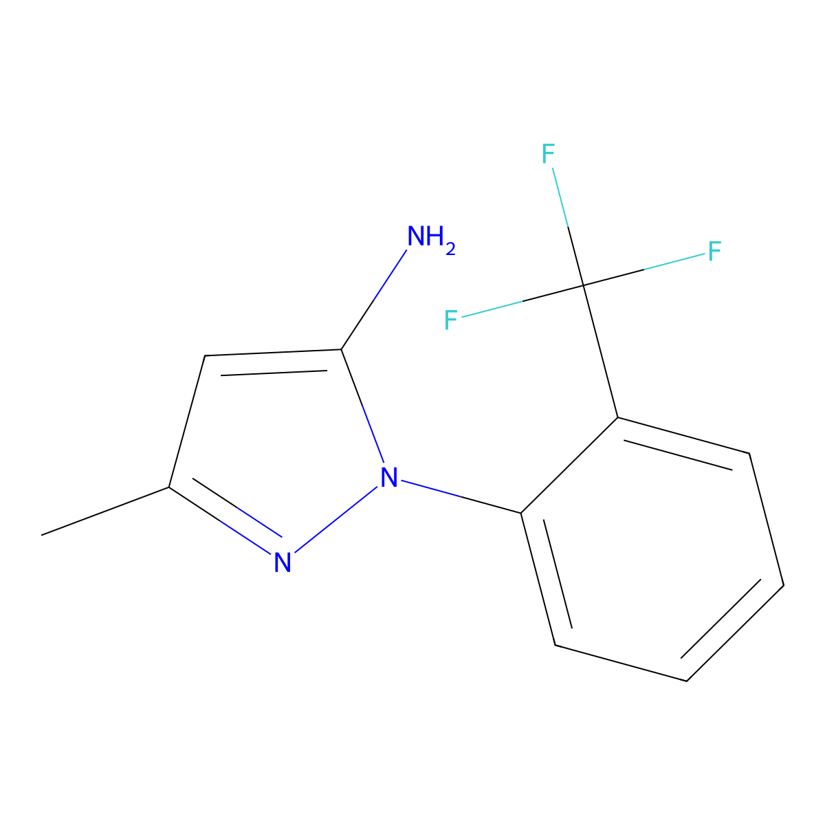3-Methyl-1-[2-(trifluoromethyl)phenyl]-1H-pyrazol-5-amine molecular structure, CAS 380238-10-8
