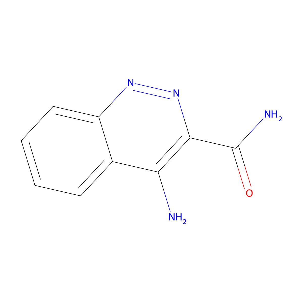 3-Cinnolinecarboxamide, 4-amino- molecular structure, CAS 38024-35-0