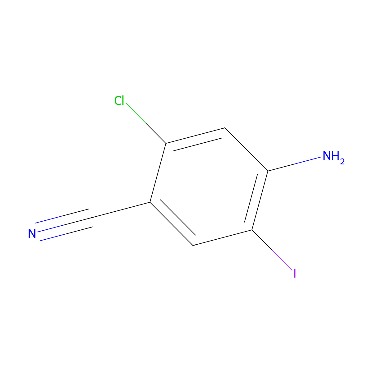 4-Amino-2-chloro-5-iodobenzonitrile molecular structure, CAS 380241-58-7