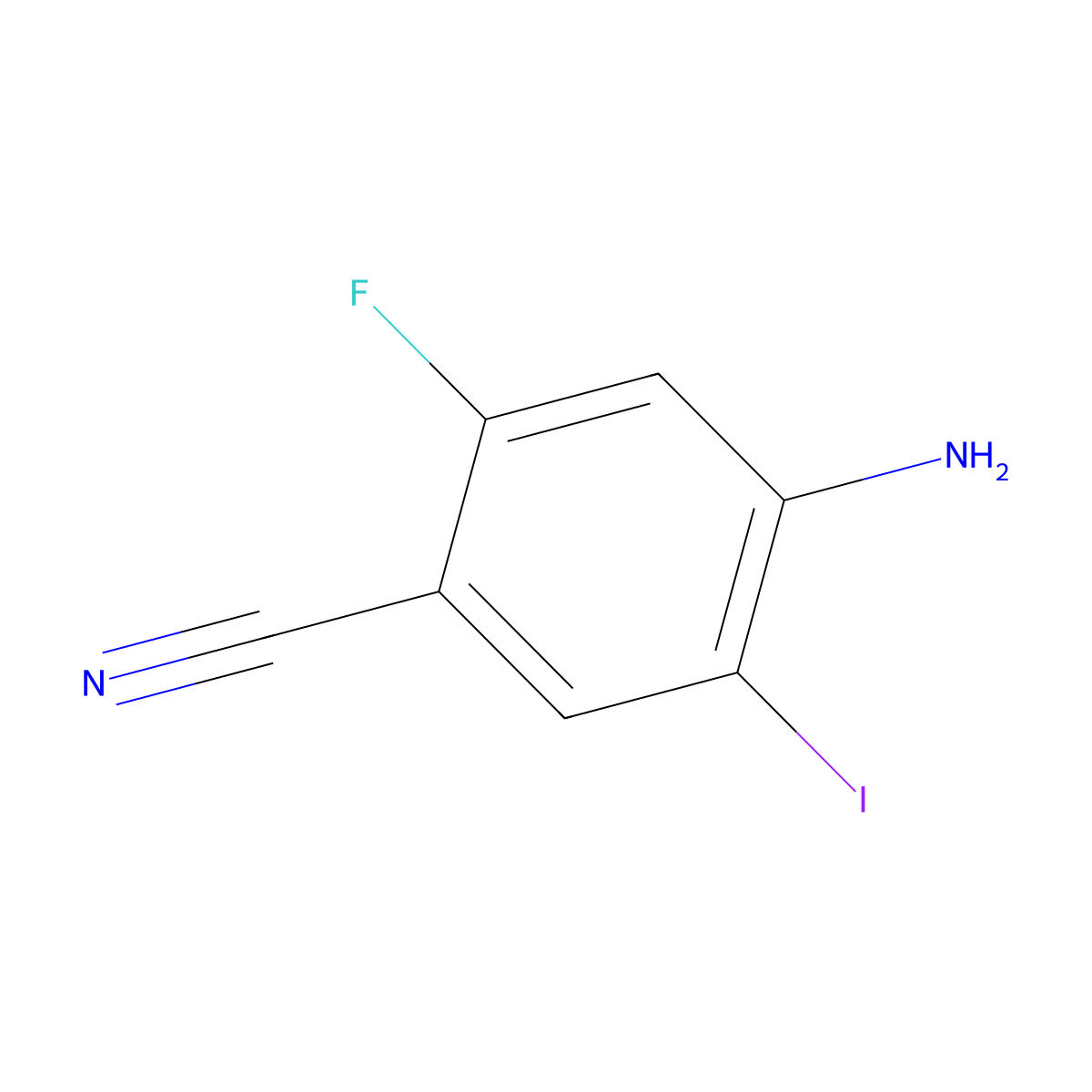 4-Amino-2-fluoro-5-iodobenzonitrile molecular structure, CAS 380241-60-1