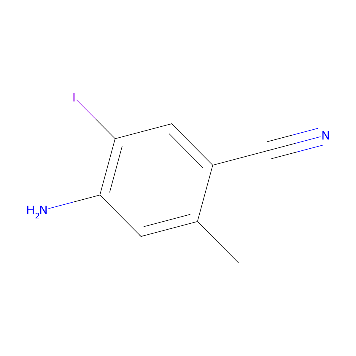 4-Amino-5-iodo-2-methylbenzonitrile molecular structure, CAS 380241-62-3