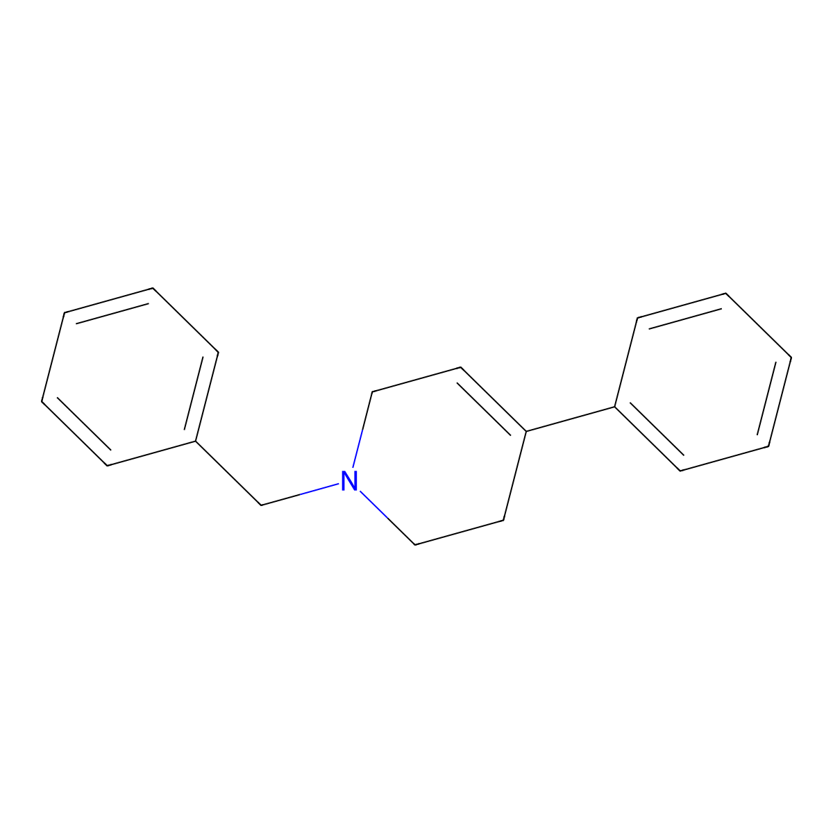 1-Benzyl-4-phenyl-1,2,3,6-tetrahydropyridine molecular structure, CAS 38025-45-5