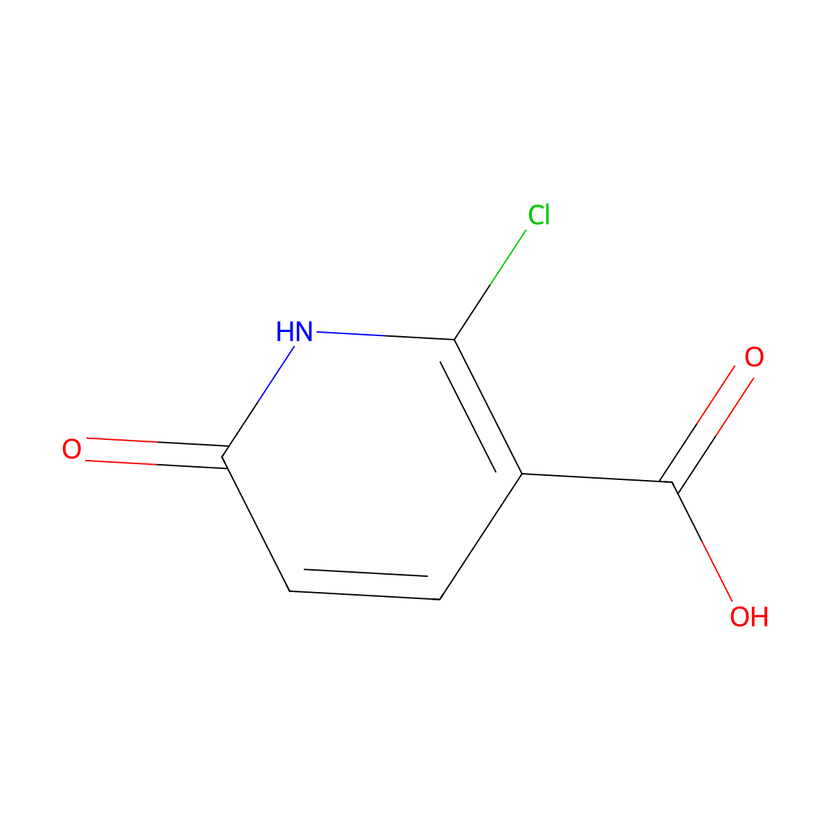 2-Chloro-6-oxo-1,6-dihydropyridine-3-carboxylic acid molecular structure, CAS 38025-90-0