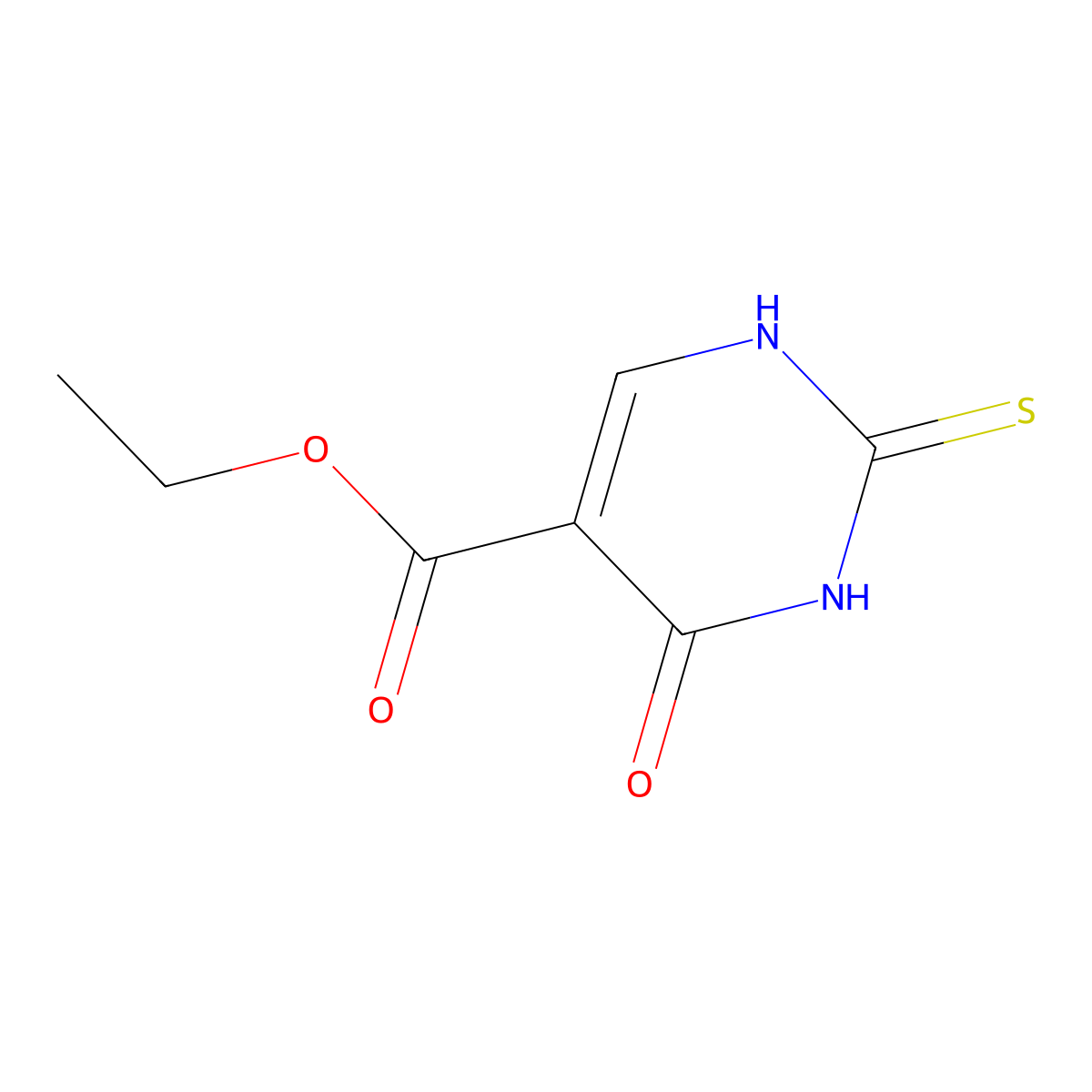 Ethyl 1,2,3,4-tetrahydro-4-oxo-2-thioxo-5-pyrimidinecarboxylate molecular structure, CAS 38026-46-9