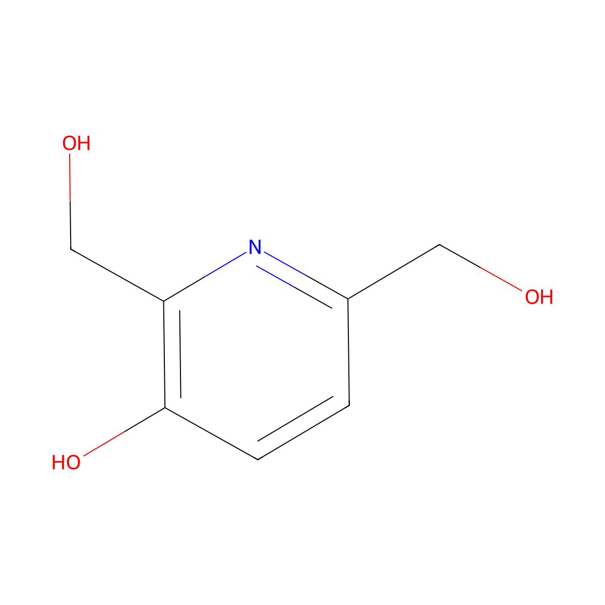 3-Hydroxypyridine-2,6-dimethanol molecular structure, CAS 38029-16-2