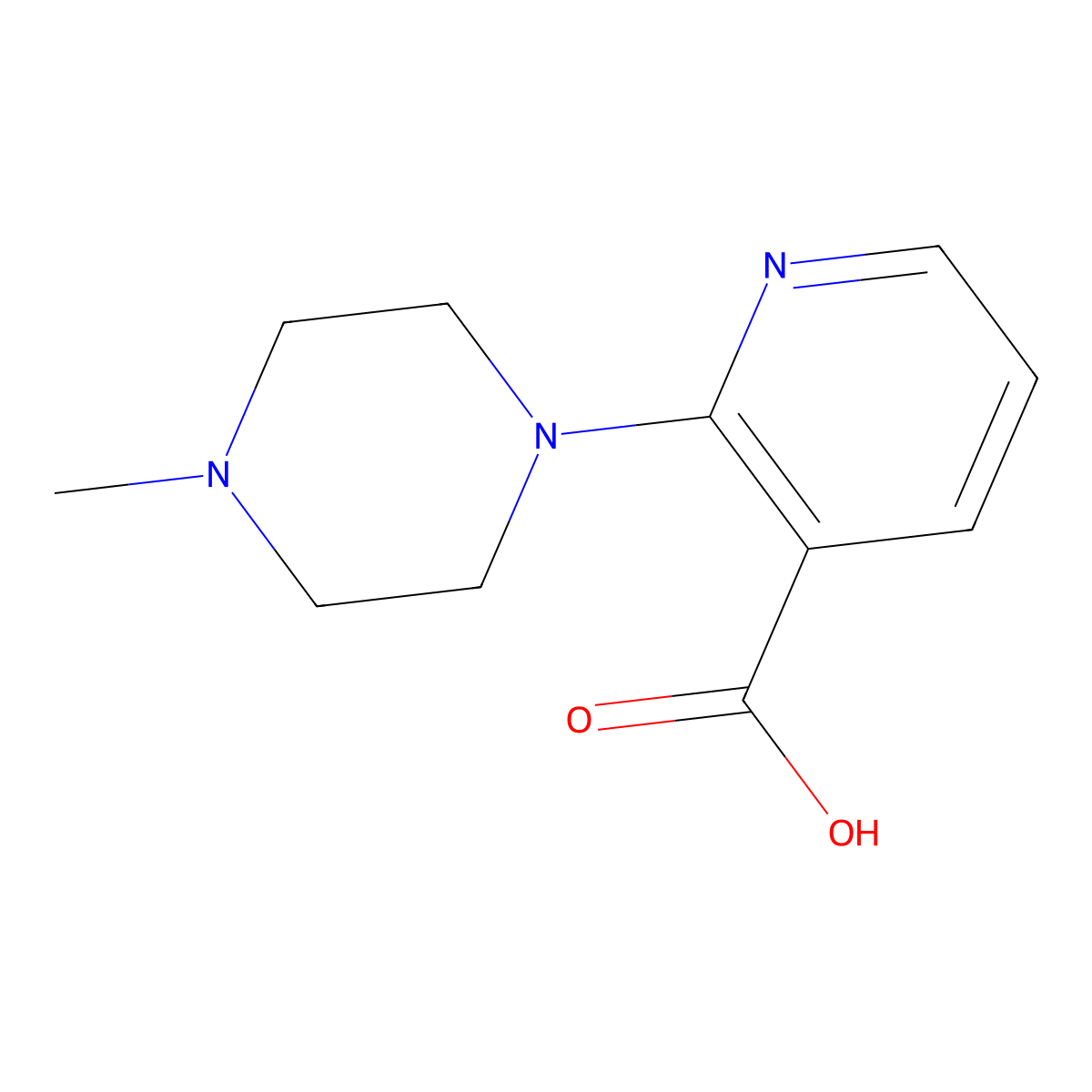 2-(4-Methylpiperazin-1-yl)nicotinic acid molecular structure, CAS 38029-97-9