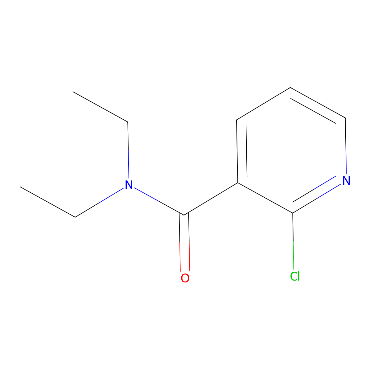 2-Chloro-N,N-diethylnicotinamide molecular structure, CAS 38029-99-1