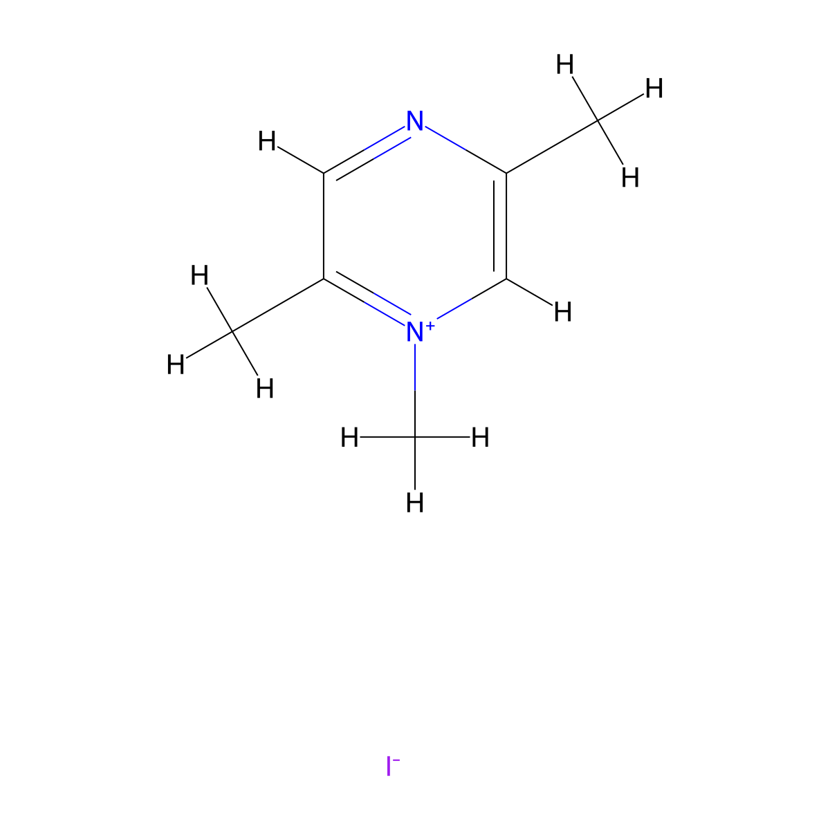 1,2,5-Trimethylpyrazin-1-ium iodide molecular structure, CAS 3803-16-5