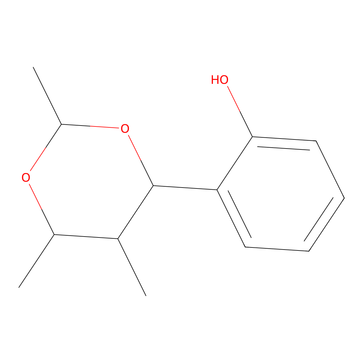 2-(2,5,6-Trimethyl-1,3-dioxan-4-yl)phenol molecular structure, CAS 38030-05-6
