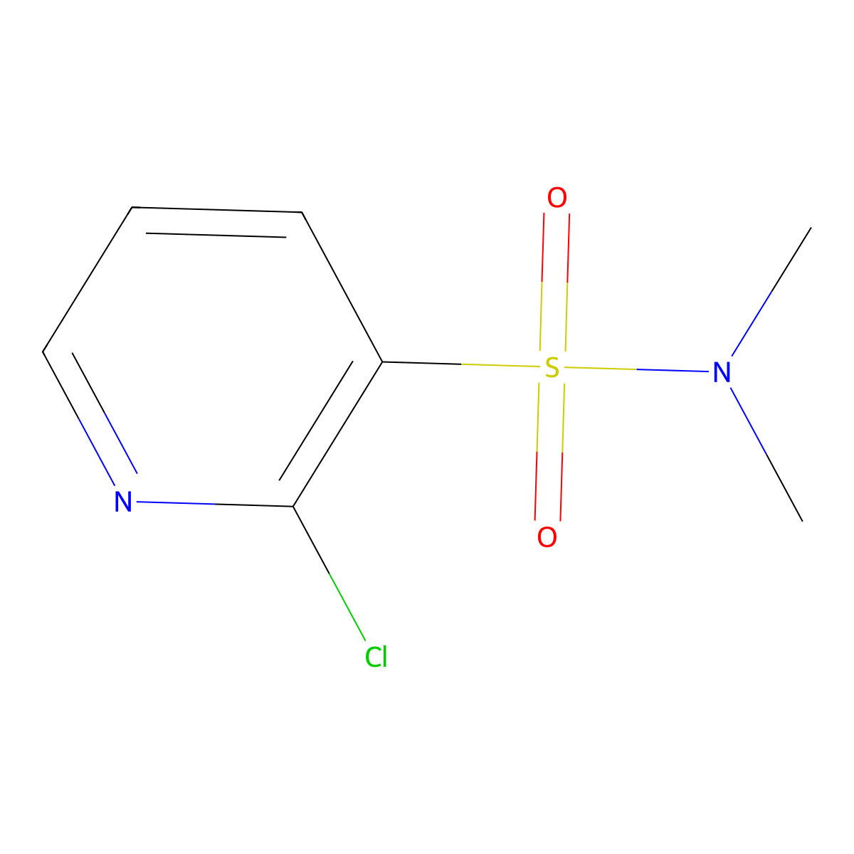 2-chloro-N,N-dimethyl-3-pyridinesulfonamide molecular structure, CAS 38030-53-4