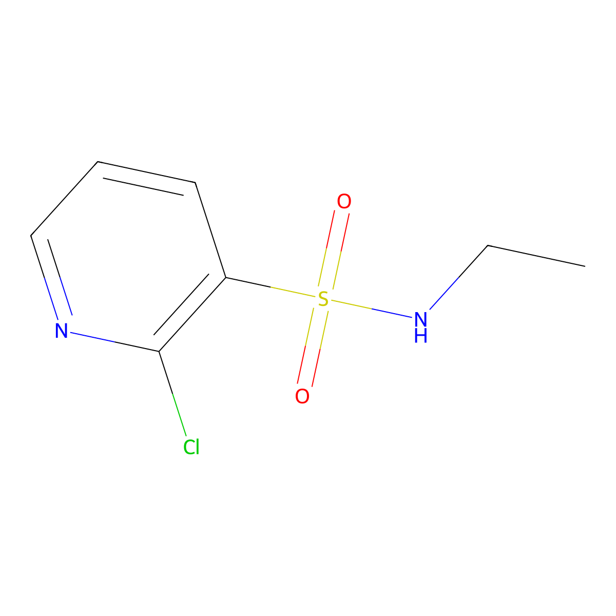 2-chloro-N-ethylpyridine-3-sulfonamide molecular structure, CAS 38030-55-6