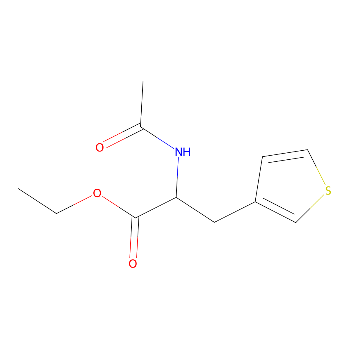 Ethyl 2-acetamido-3-(thiophen-3-yl)propanoate molecular structure, CAS 380301-91-7