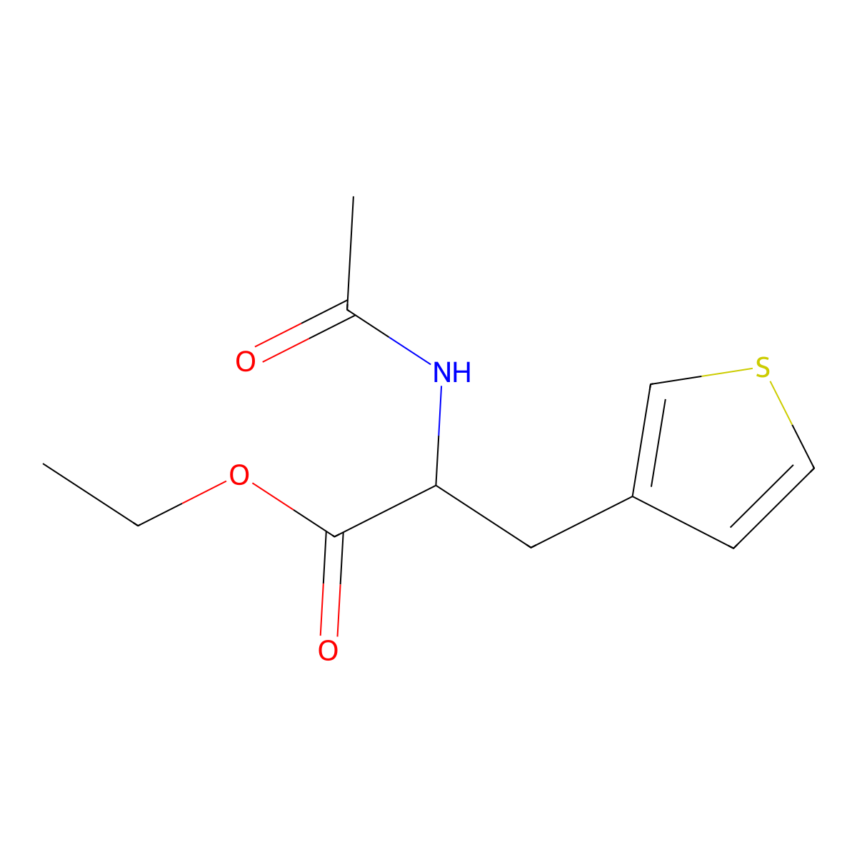 Ethyl 2-acetamido-3-(thiophen-3-yl)propanoate molecular structure, CAS 380301-91-7