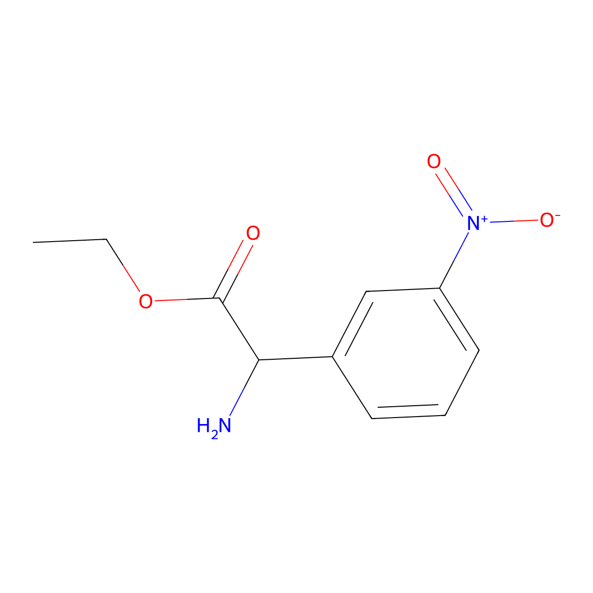 Ethyl 2-amino-2-(3-nitrophenyl)acetate molecular structure, CAS 380301-96-2