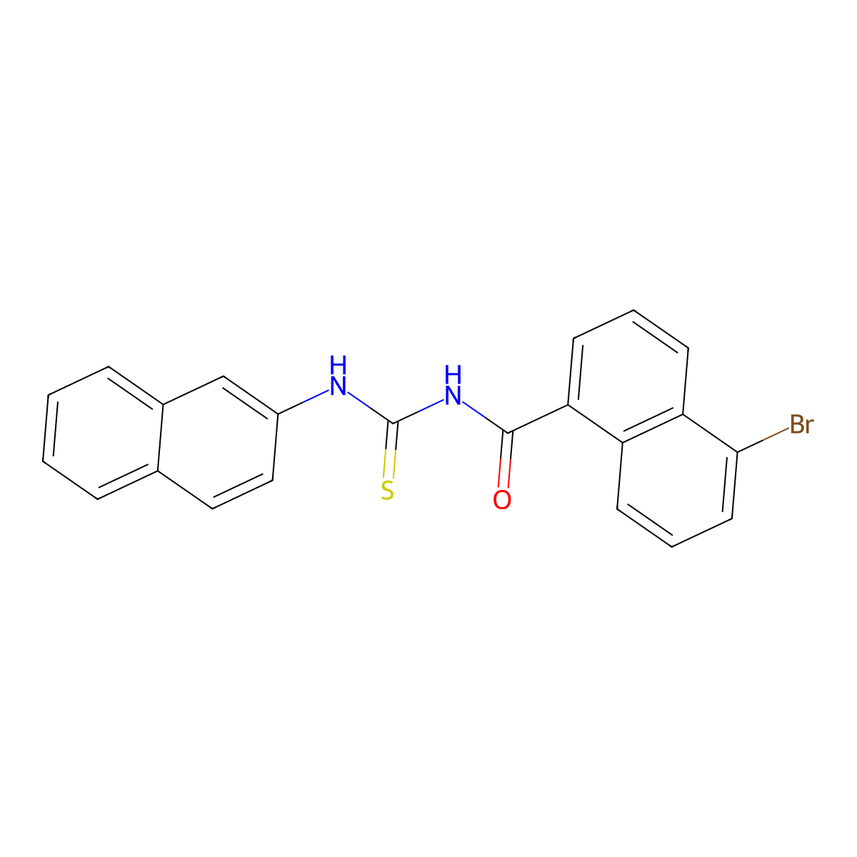 5-bromo-N-(naphthalen-2-ylcarbamothioyl)naphthalene-1-carboxamide molecular structure, CAS 380307-36-8