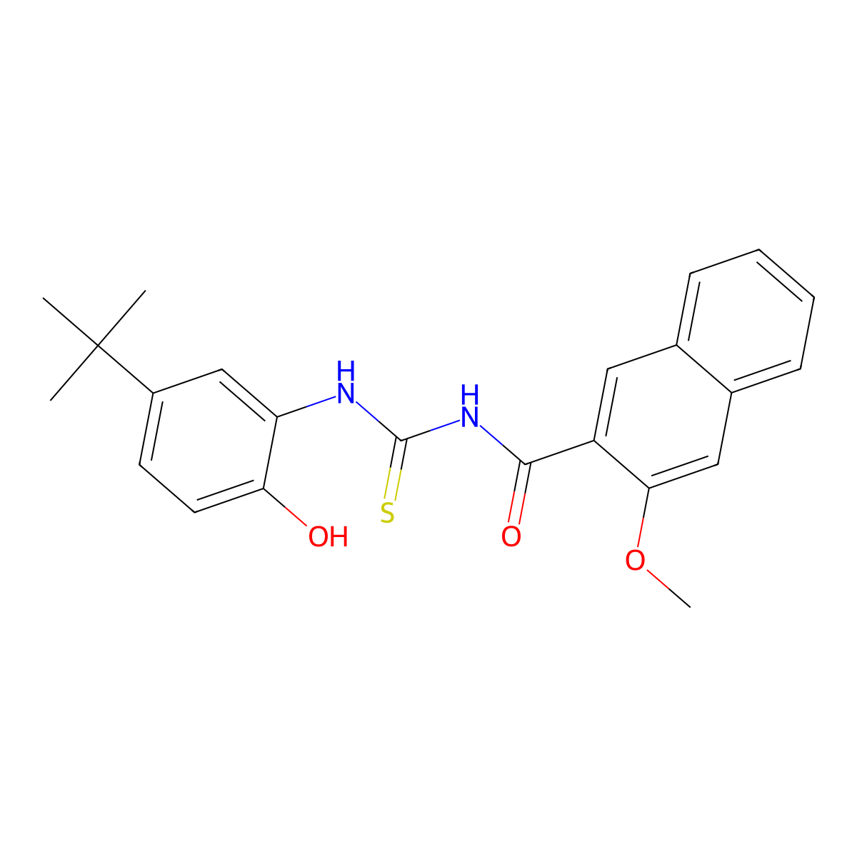 N-[(5-tert-butyl-2-hydroxyphenyl)carbamothioyl]-3-methoxynaphthalene-2-carboxamide molecular structure, CAS 380307-38-0