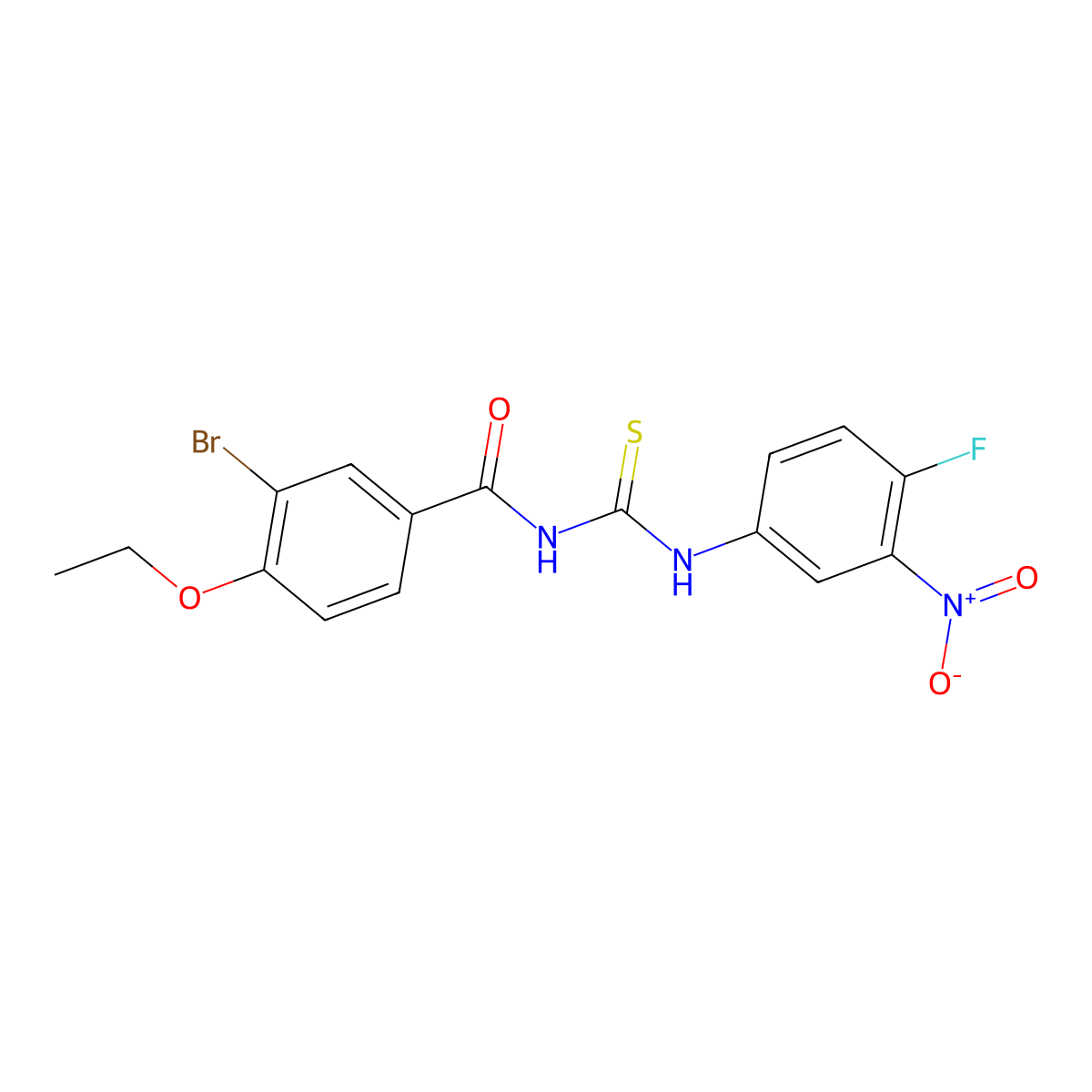 3-bromo-4-ethoxy-N-[(4-fluoro-3-nitrophenyl)carbamothioyl]benzamide molecular structure, CAS 380307-45-9