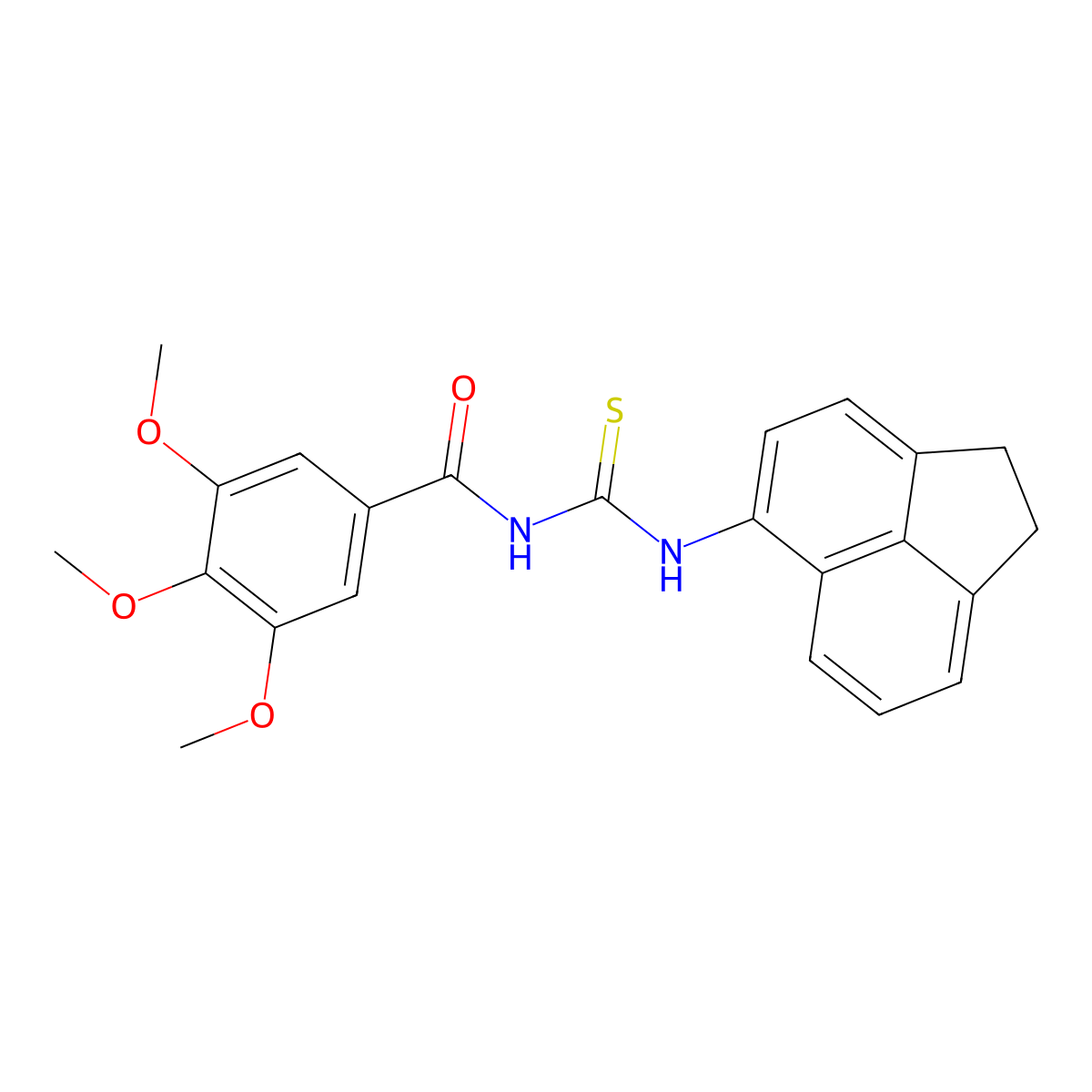 N-(1,2-dihydroacenaphthylen-5-ylcarbamothioyl)-3,4,5-trimethoxybenzamide molecular structure, CAS 380307-69-7