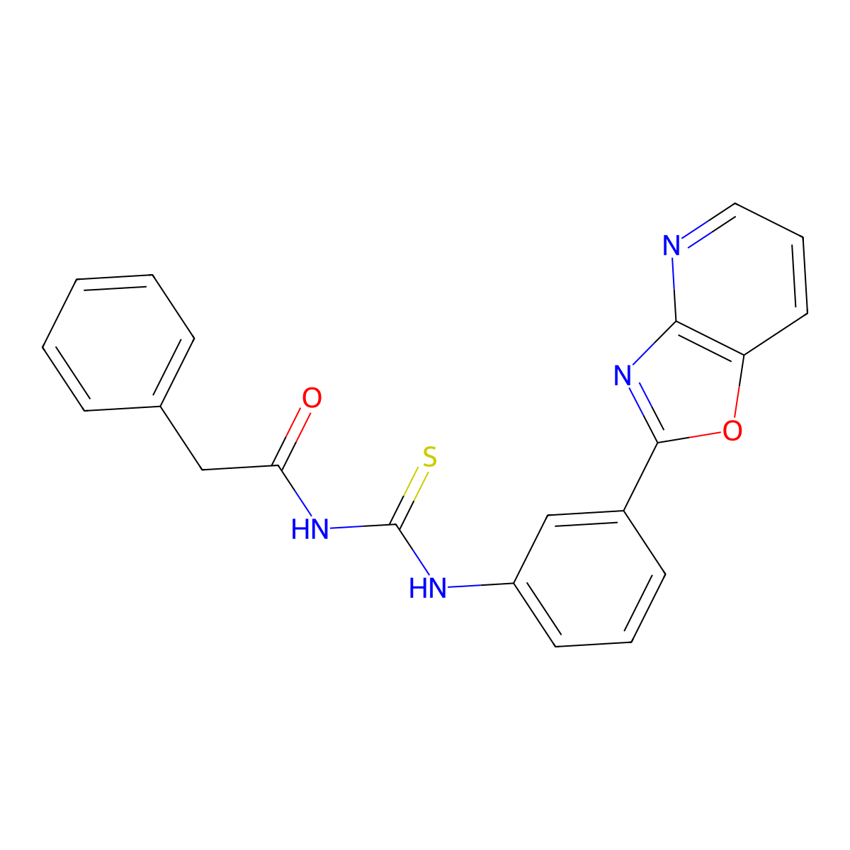 N-[[3-([1,3]oxazolo[4,5-b]pyridin-2-yl)phenyl]carbamothioyl]-2-phenylacetamide molecular structure, CAS 380307-70-0