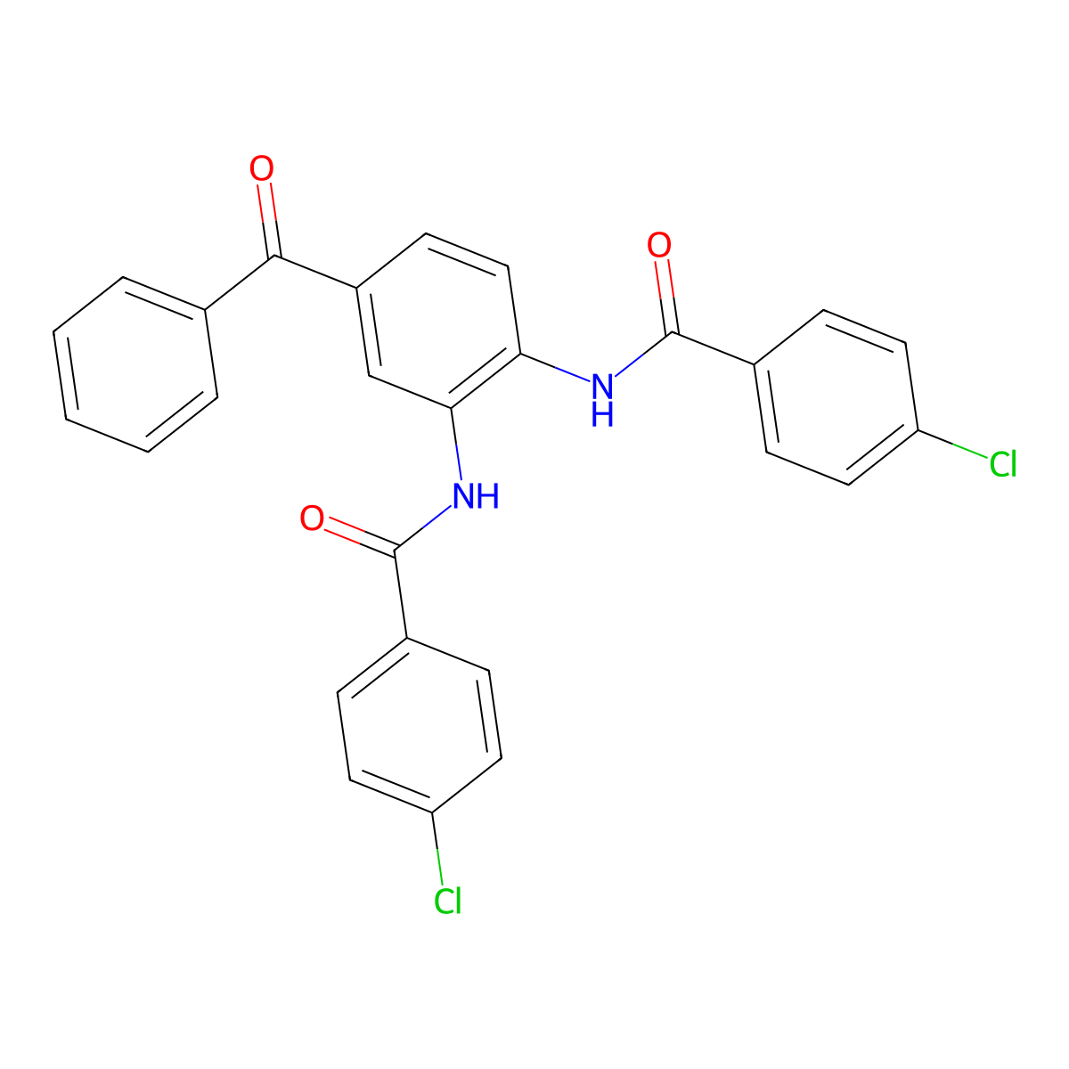 N-[4-benzoyl-2-[(4-chlorobenzoyl)amino]phenyl]-4-chlorobenzamide molecular structure, CAS 380307-91-5