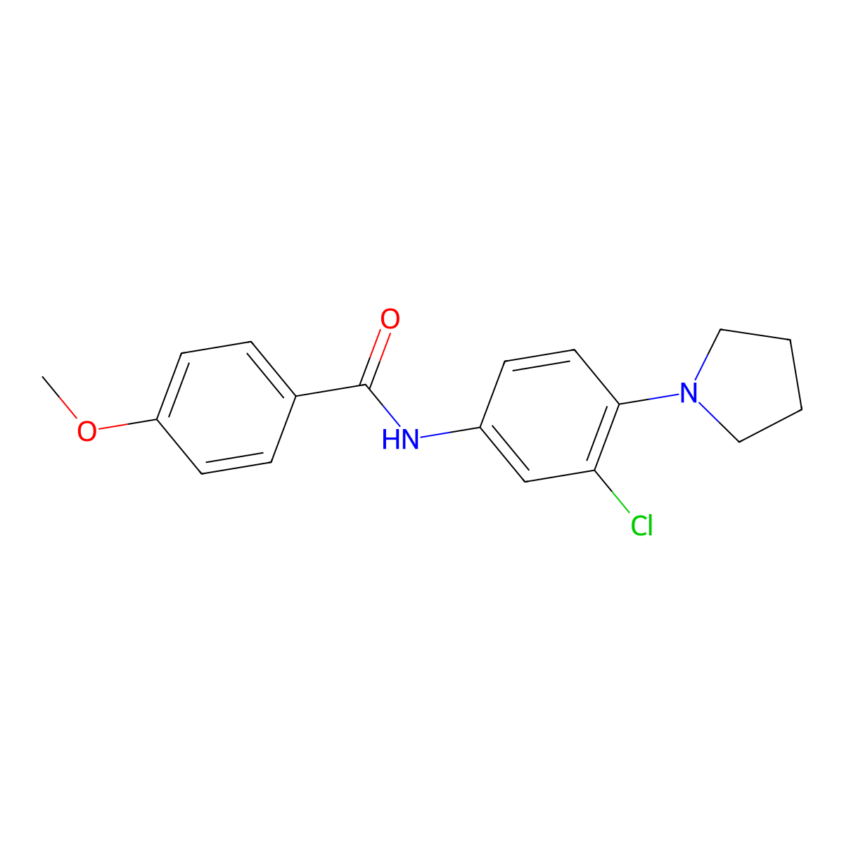 N-(3-chloro-4-pyrrolidin-1-ylphenyl)-4-methoxybenzamide molecular structure, CAS 380308-10-1