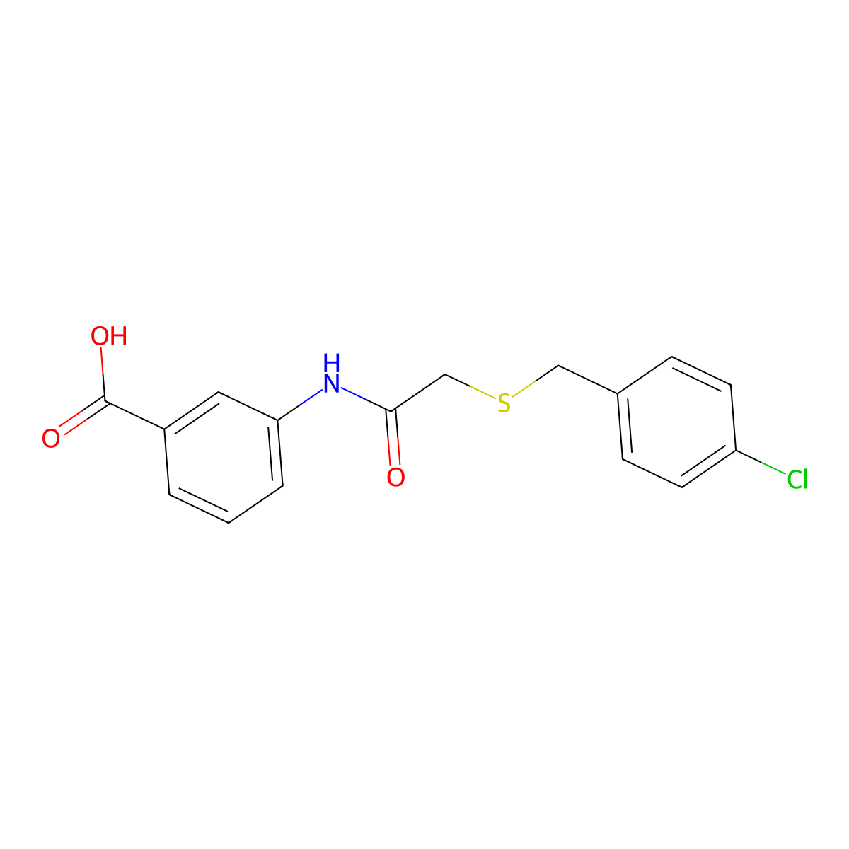 3-({[(4-Chlorobenzyl)sulfanyl]acetyl}amino)benzoic acid molecular structure, CAS 380309-10-4