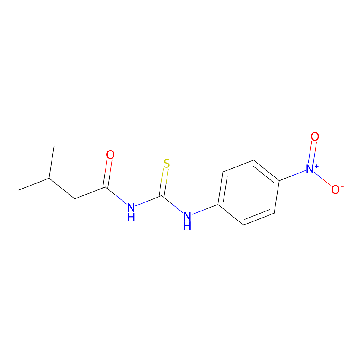 3-methyl-N-[(4-nitrophenyl)carbamothioyl]butanamide molecular structure, CAS 380309-53-5
