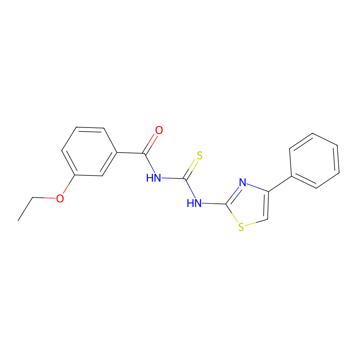 3-ethoxy-N-[(4-phenyl-1,3-thiazol-2-yl)carbamothioyl]benzamide molecular structure, CAS 380309-87-5