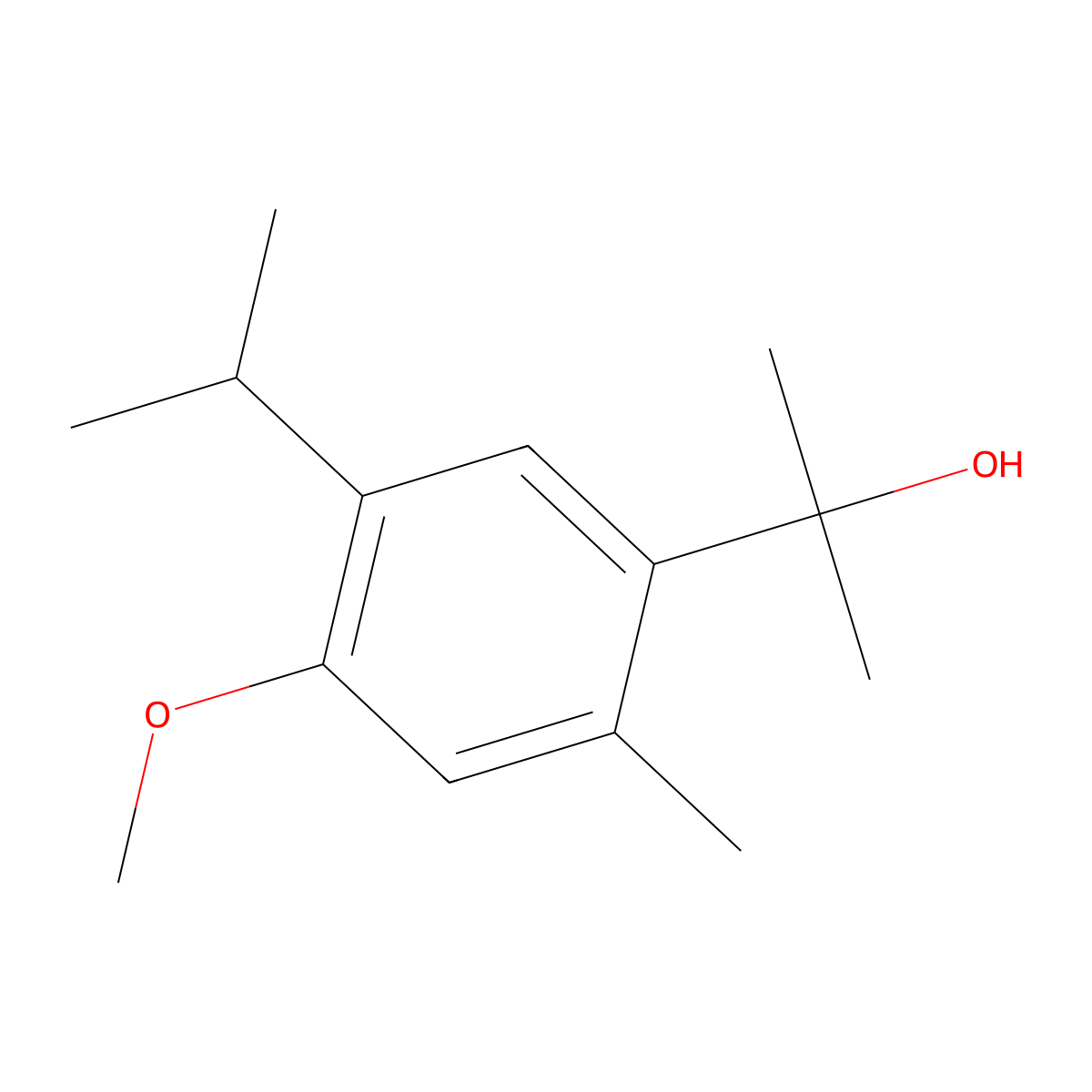 2-[4-Methoxy-2-methyl-5-(propan-2-yl)phenyl]propan-2-ol molecular structure, CAS 38031-55-9