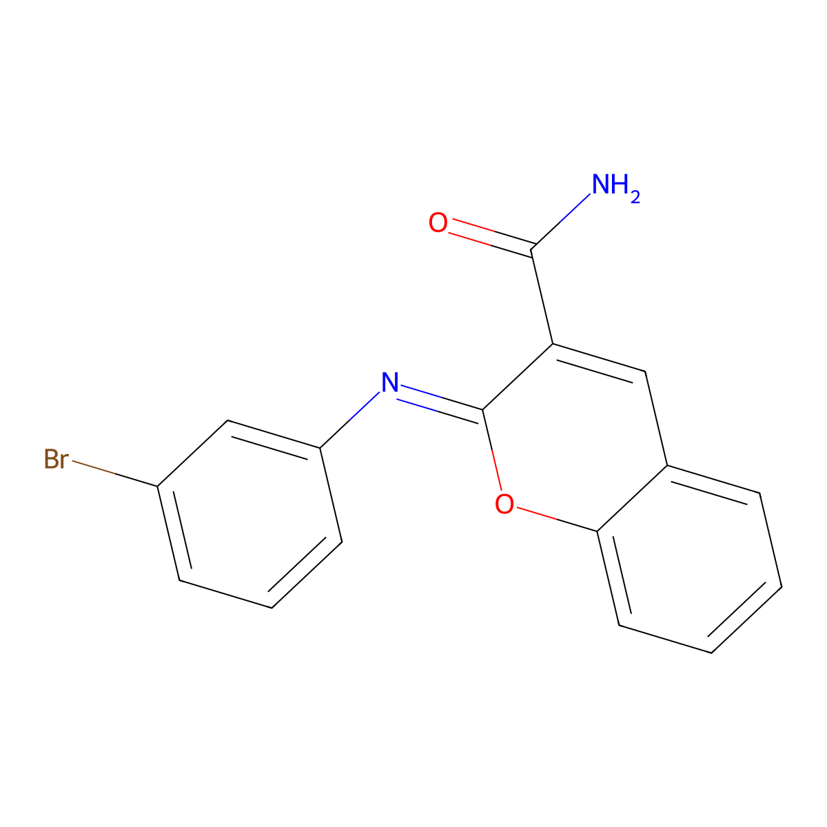 (2Z)-2-[(3-bromophenyl)imino]-2H-chromene-3-carboxamide molecular structure, CAS 380310-12-3