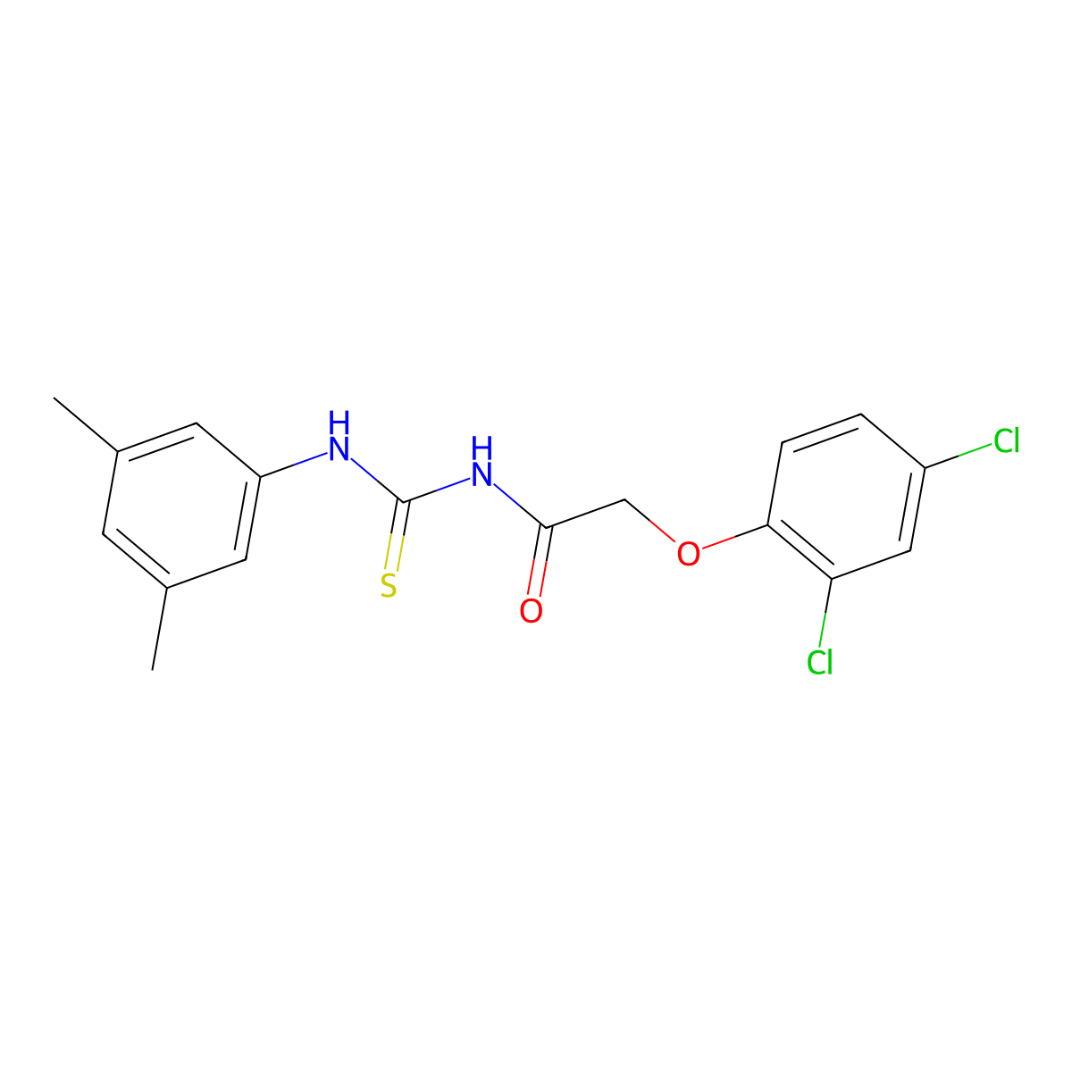 2-(2,4-dichlorophenoxy)-N-[(3,5-dimethylphenyl)carbamothioyl]acetamide molecular structure, CAS 380310-79-2