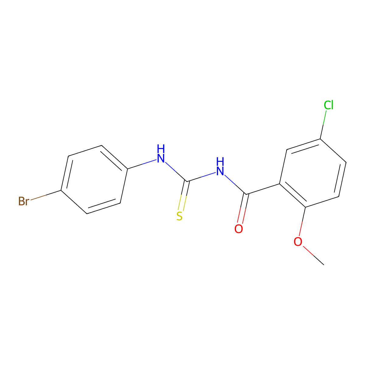 N-[(4-bromophenyl)carbamothioyl]-5-chloro-2-methoxybenzamide molecular structure, CAS 380312-49-2
