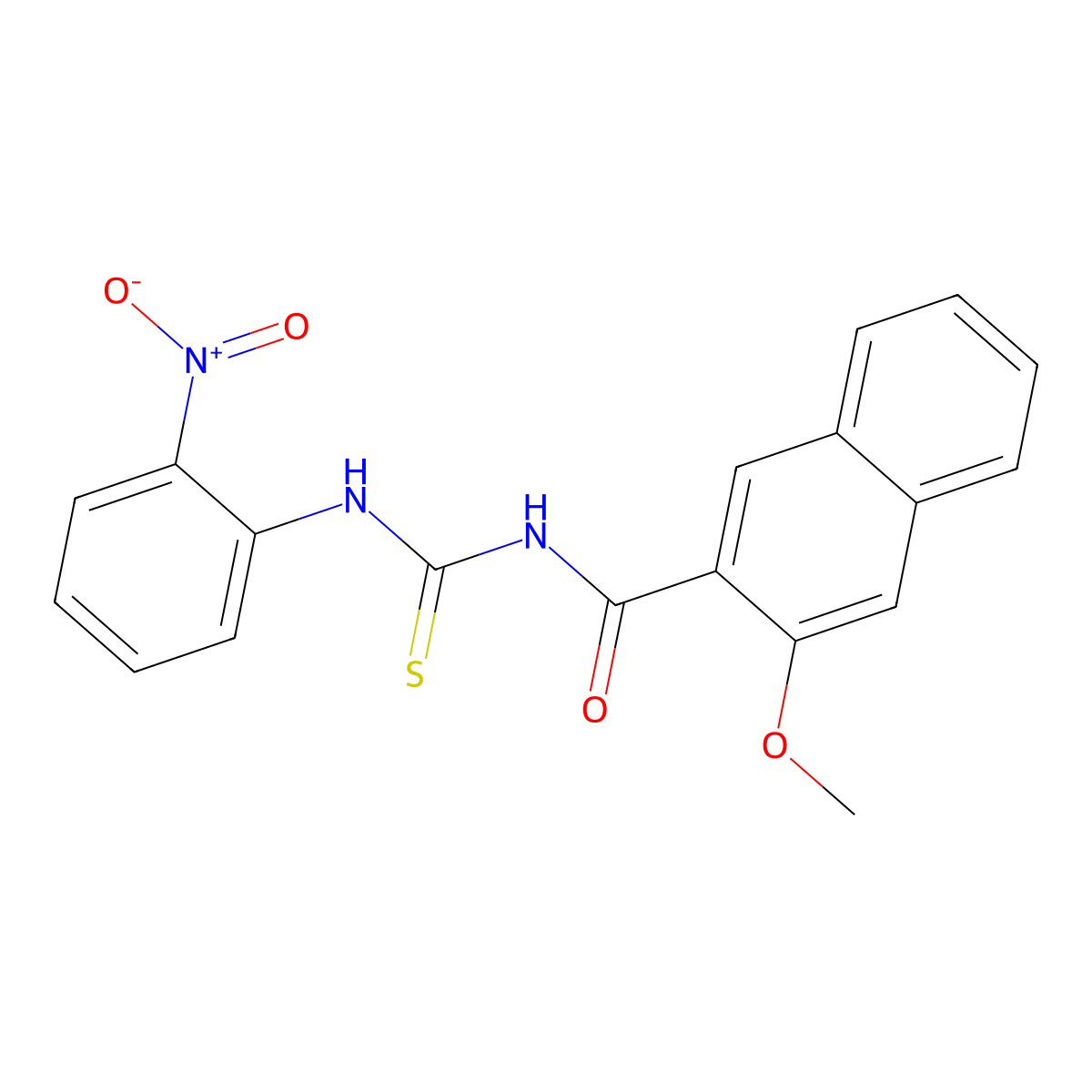 3-methoxy-N-[(2-nitrophenyl)carbamothioyl]naphthalene-2-carboxamide molecular structure, CAS 380312-55-0